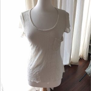 Cream lace t shirt