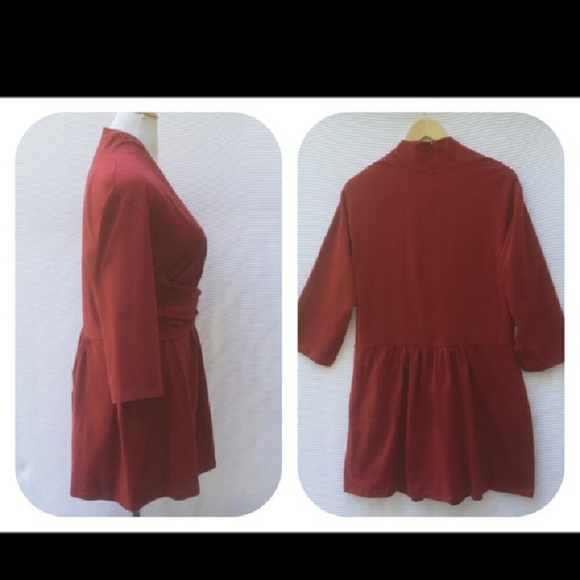 ESHAKTI RED KNIT PEPLUM TOP - Picture 4 of 4