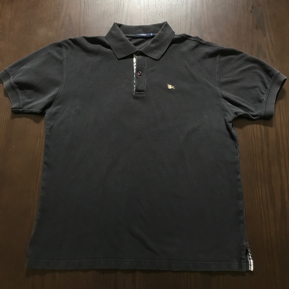 Burberry men's black polo shirt XL