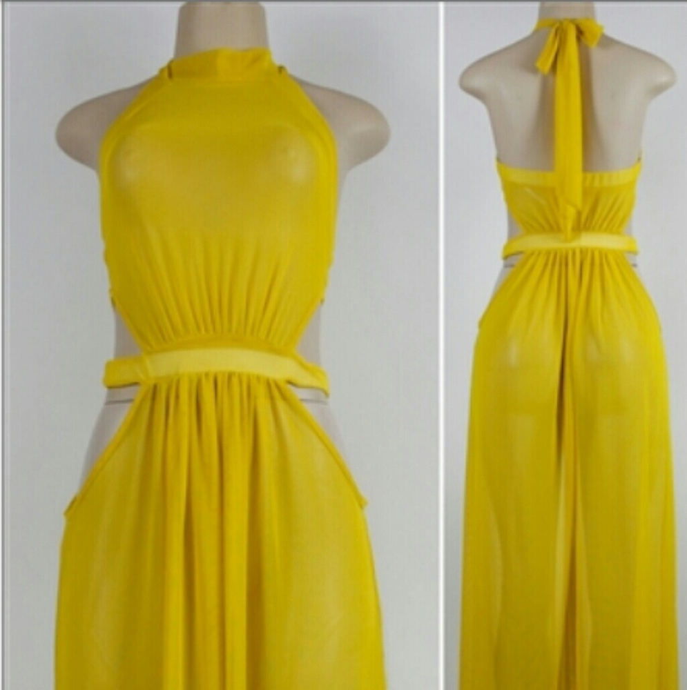 Yellow Sheer Maxi Dress