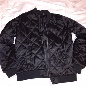 Forever 21 Black satin Bomber jacket