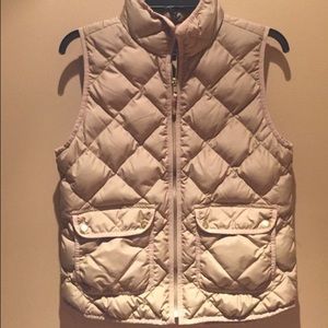 Jcrew camel puffer vest