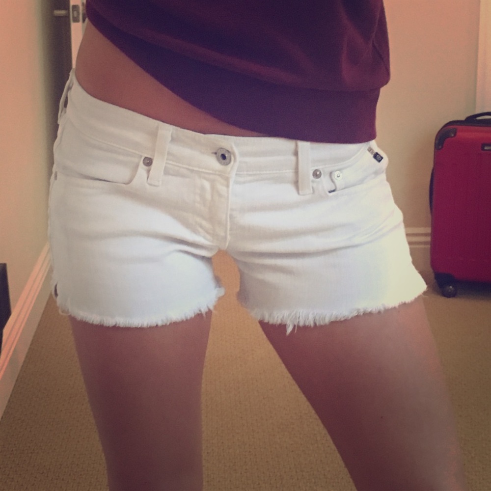 AG white jean shorts cutoff