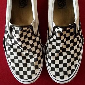 Vans old skool checkered slip ons