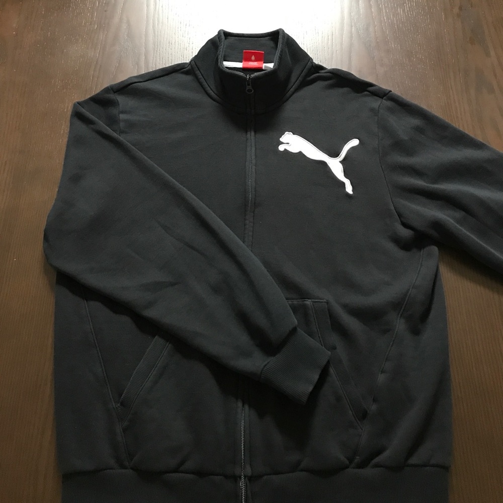 Puma men's black track jacket med sz