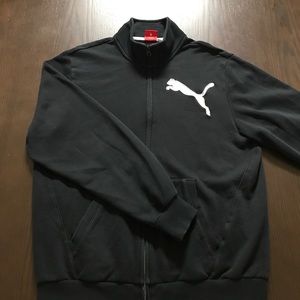 Puma men's black track jacket med sz