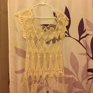 Off white crocheted top