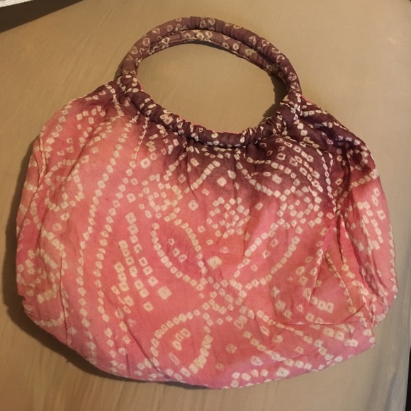 🌸 Pink and brown cloth bag with sequins! 🚭 - Picture 2 of 3