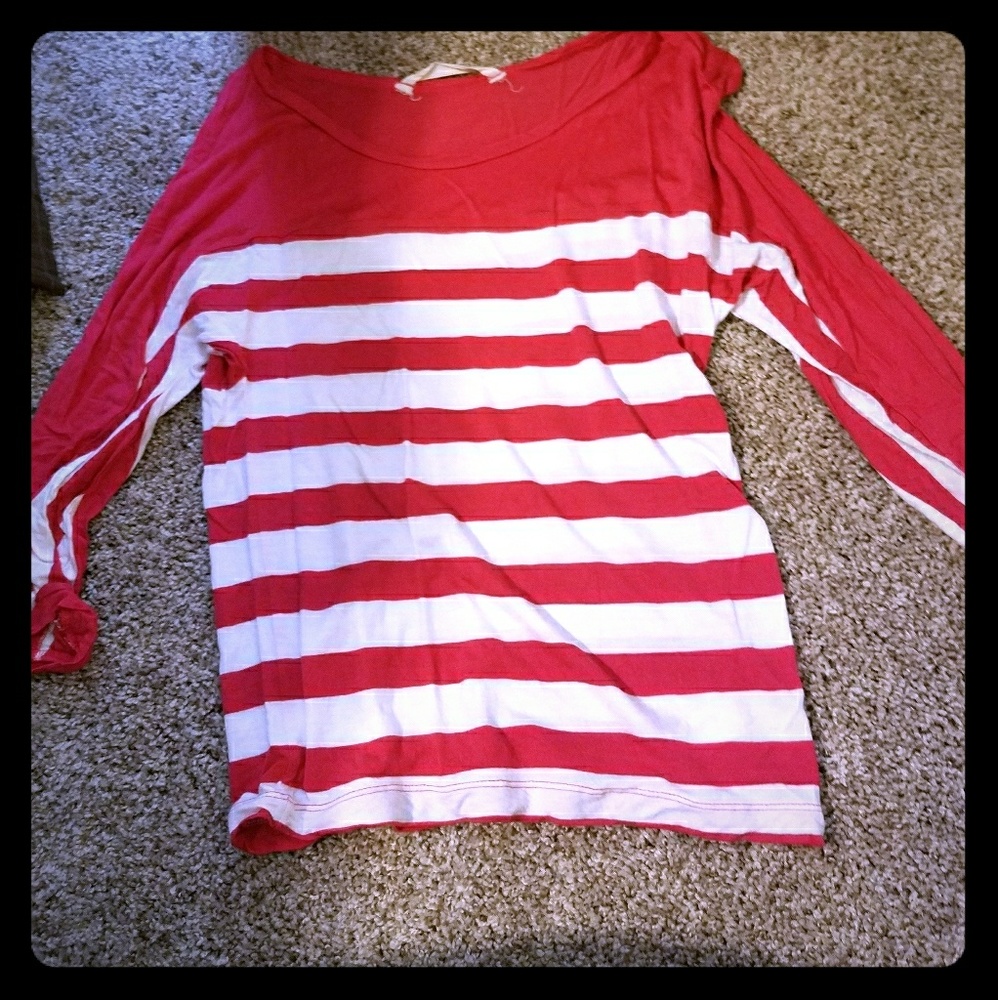 Pink and White Striped Shirt