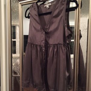 Silk empire waist sleeveless blouse