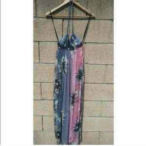 Bebe Maxi Floral Halter Dress