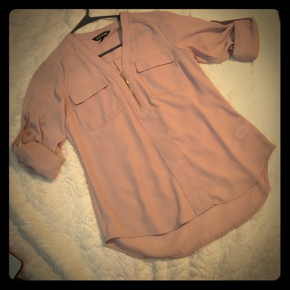 Blush Colored Semi Sheer Top