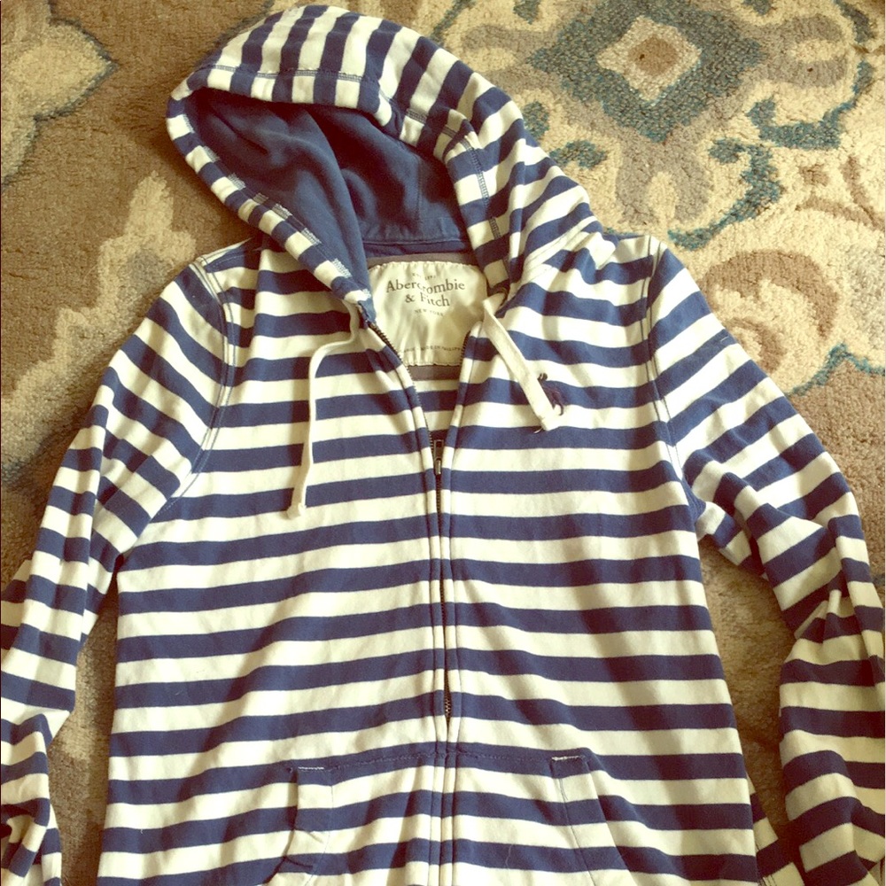 Abercrombie and fitch blue stripped hoodie