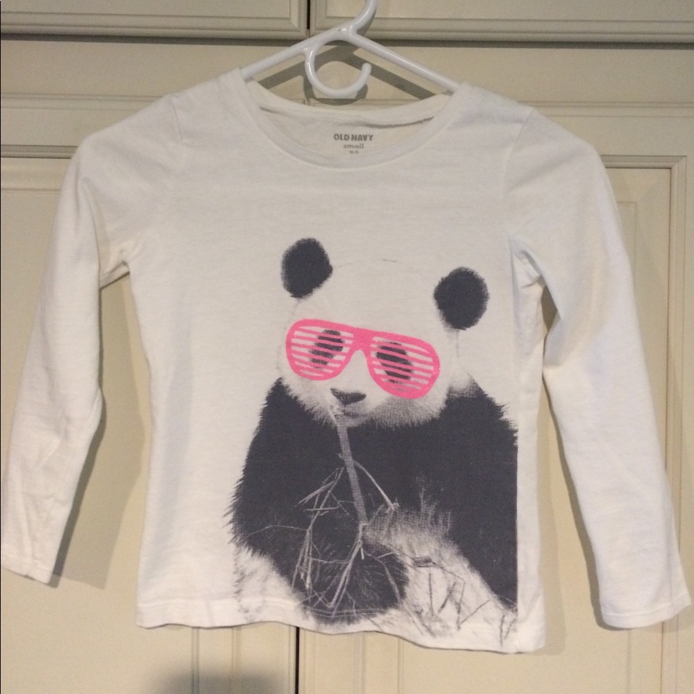 Girls Old Navy Long Sleeve Shirt Panda small🐼6-7