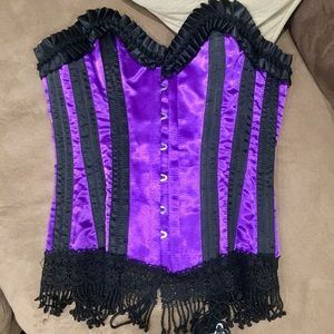 Heiress satin burlesque corset