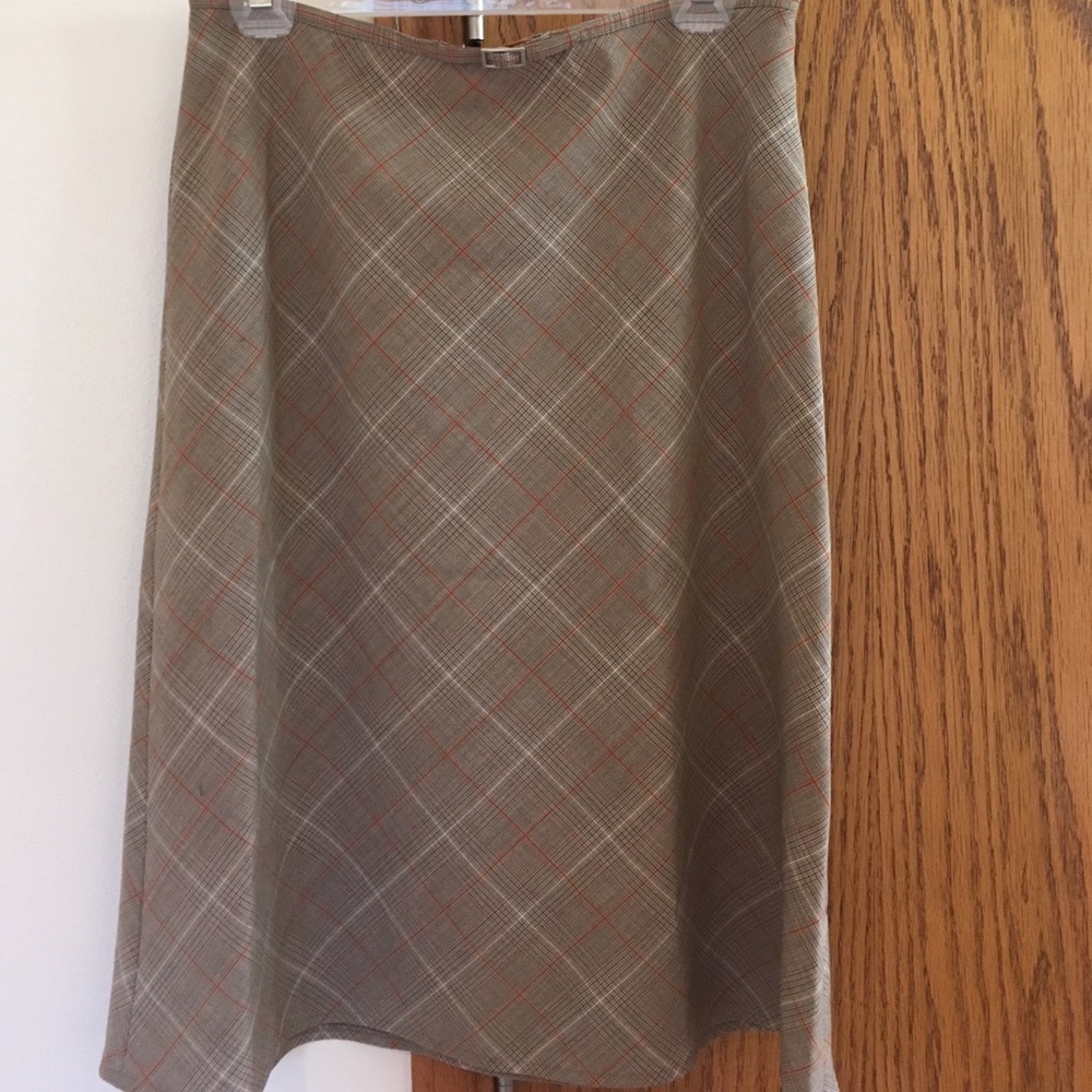 Plaid Print Midi-Skirt NWT