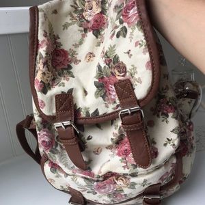 Floral canvas backpack