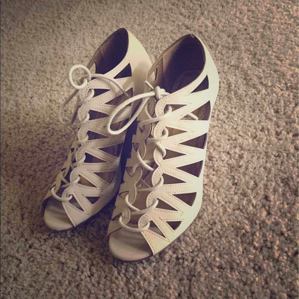 Lace up wedges