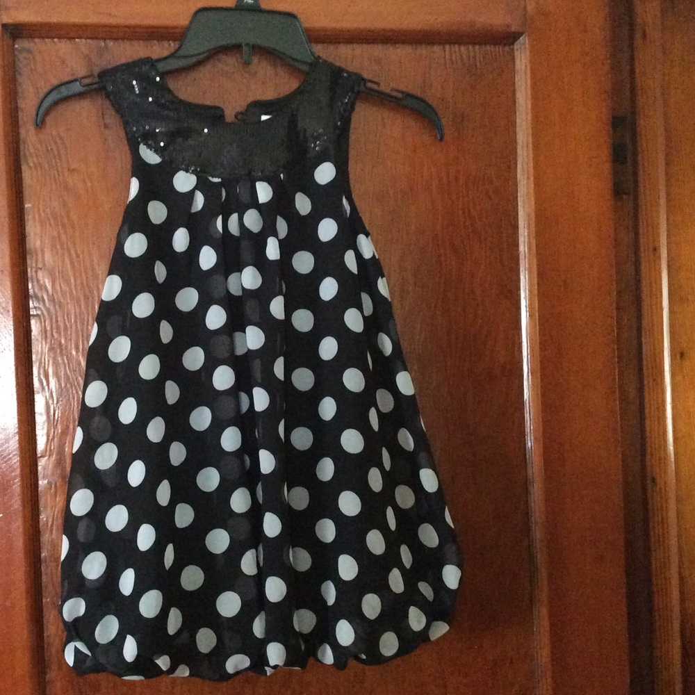 Children's Place black/white dress with sequins