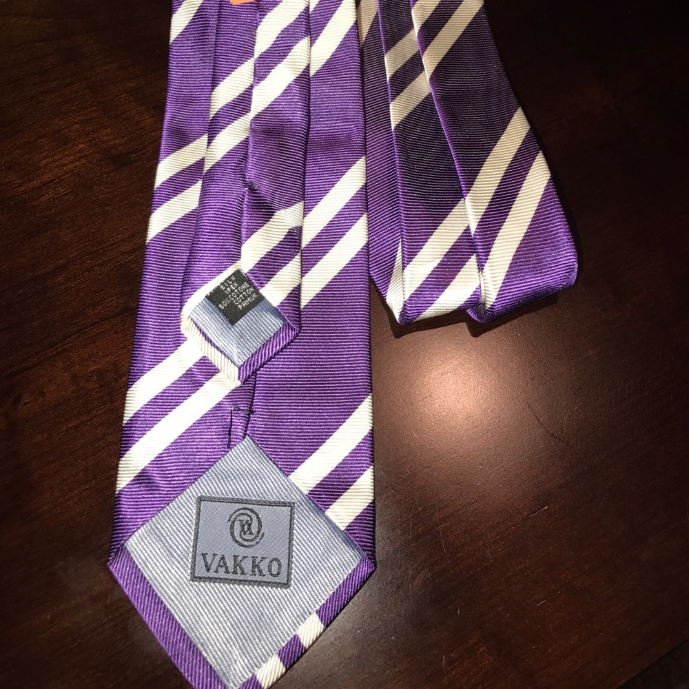 EUC Vakko Purple Horizontal Stripe Tie