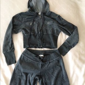 Charcoal women velour track suit