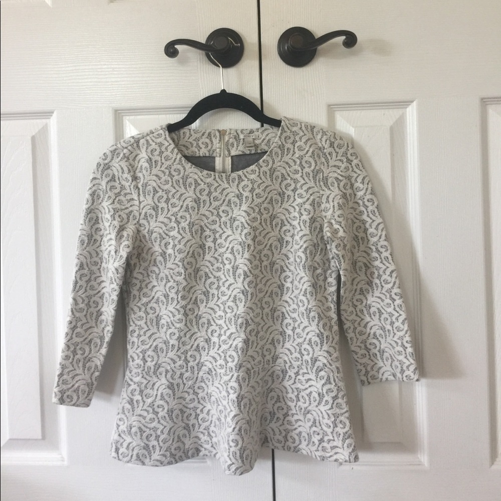 J. Crew Lace Peplum Blouse