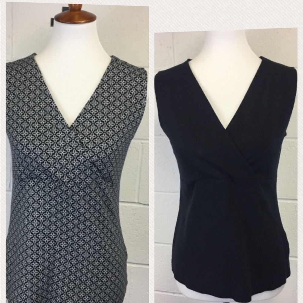 2Croft&Barrow sleeveless Vneck stretch shirts SZ S