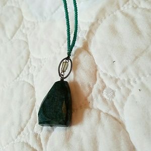 Artisan turquoise and raw moonstone necklace