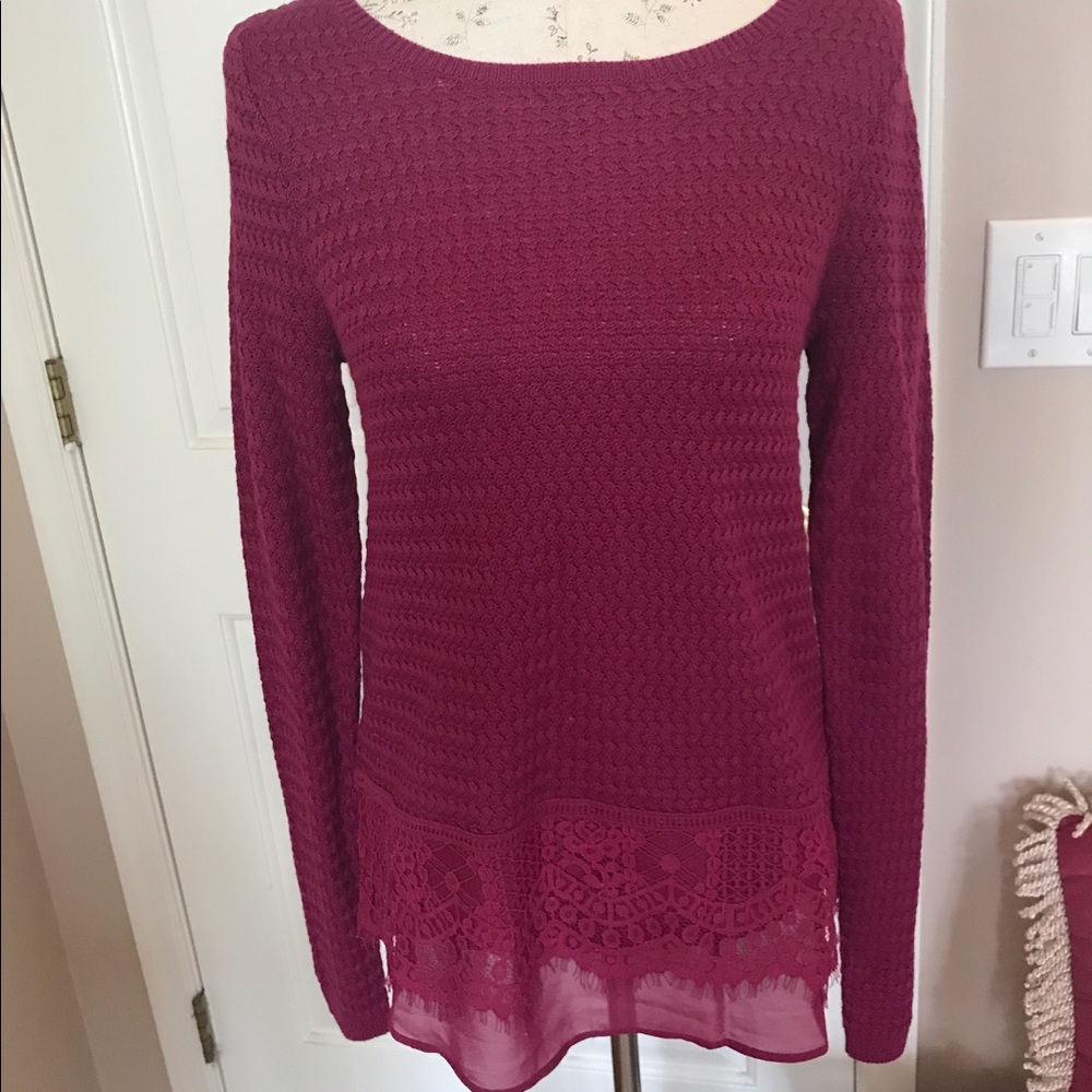 Lucky Brand Sweater with Lace Detail