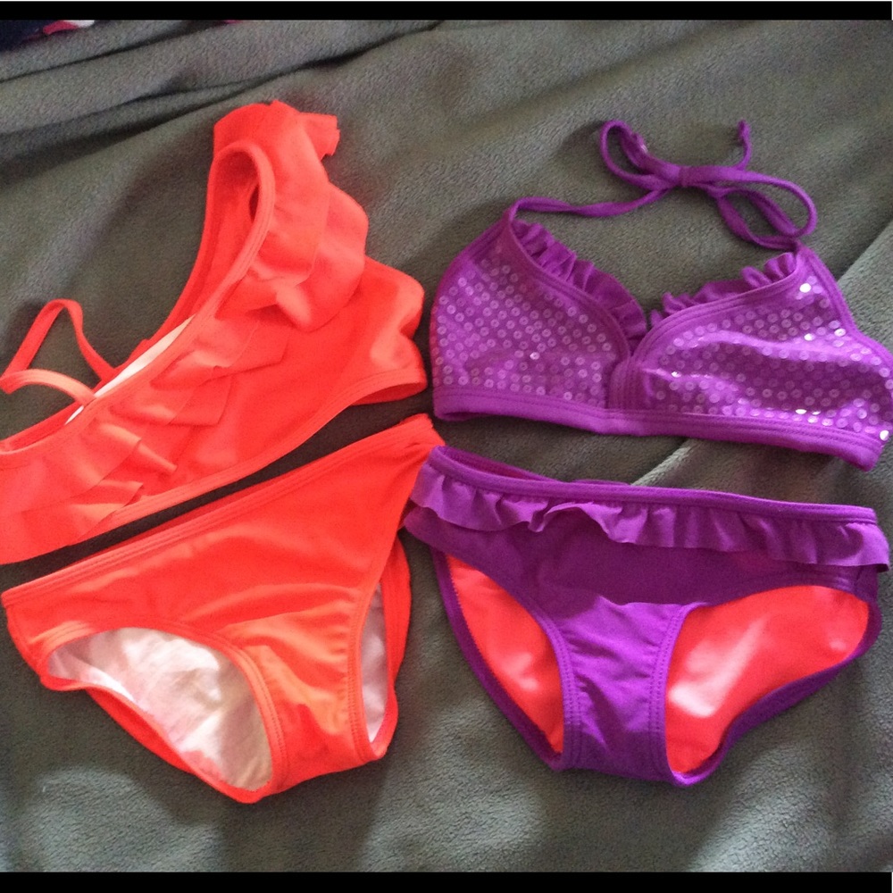 Bundle of girls bikinis - size 6/6x.