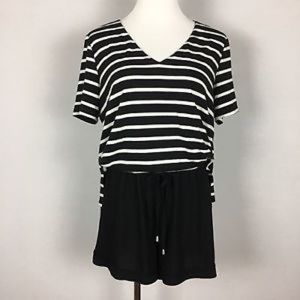 Elevenses Striped Cotton Romper