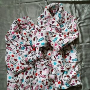 Two Hello Kitty Girls Sz. X Small Bathrobes.