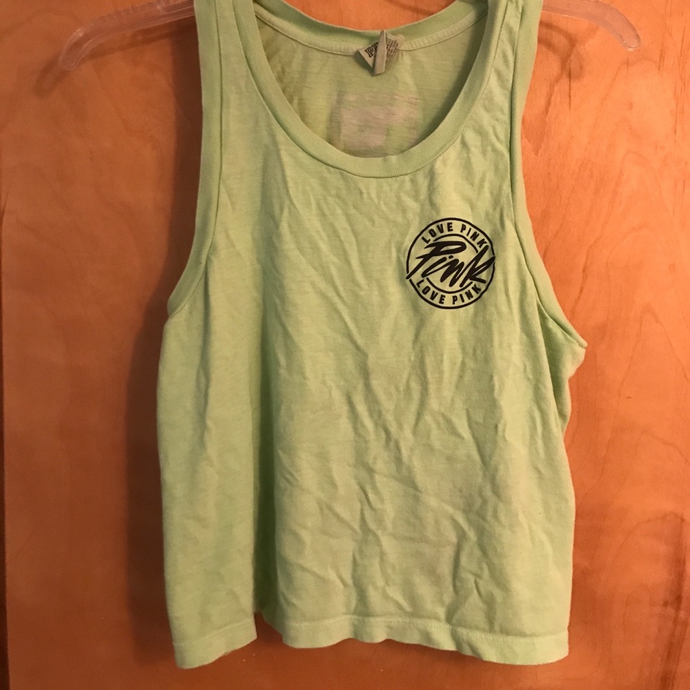 sure cute 'love pink' lime green tank top!