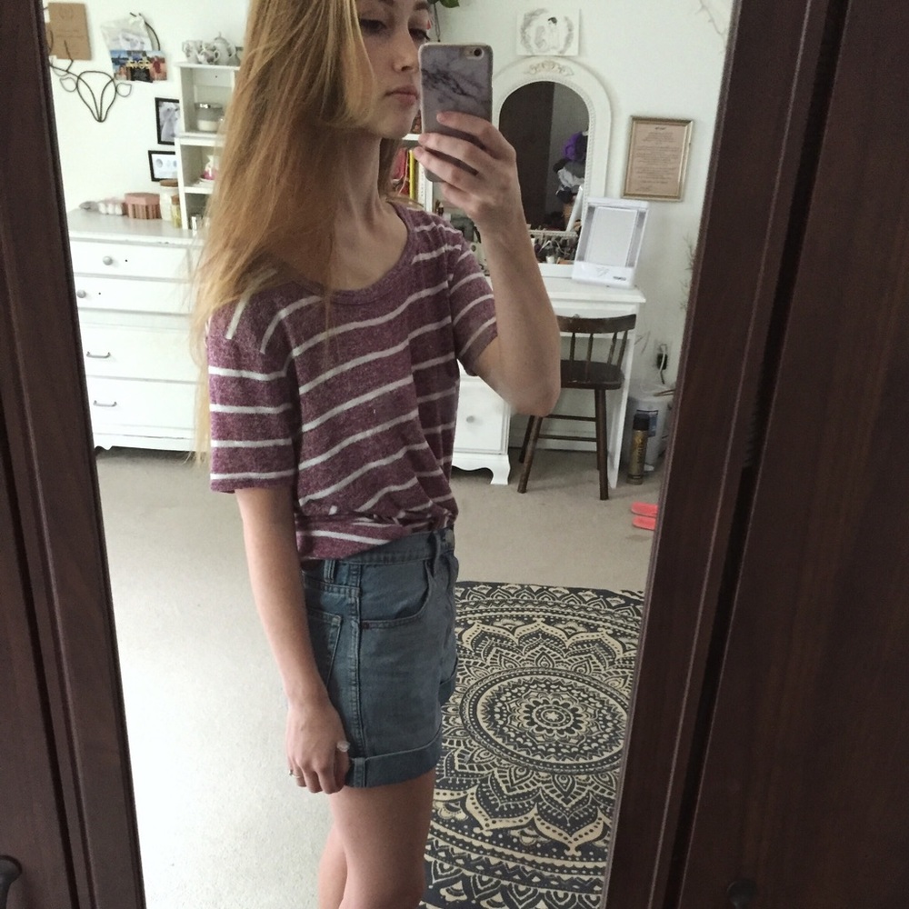 Purple Striped Sweater Tee