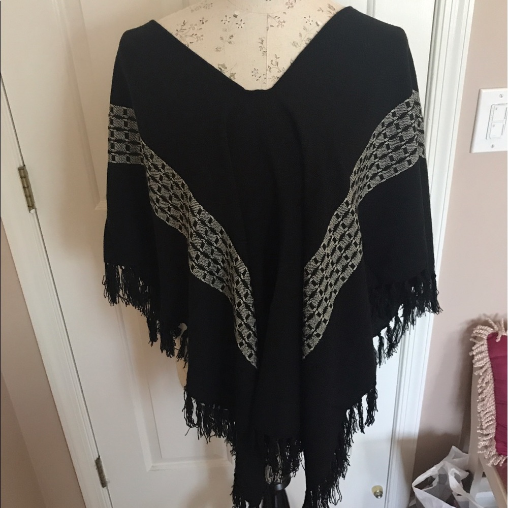 Black and White Poncho