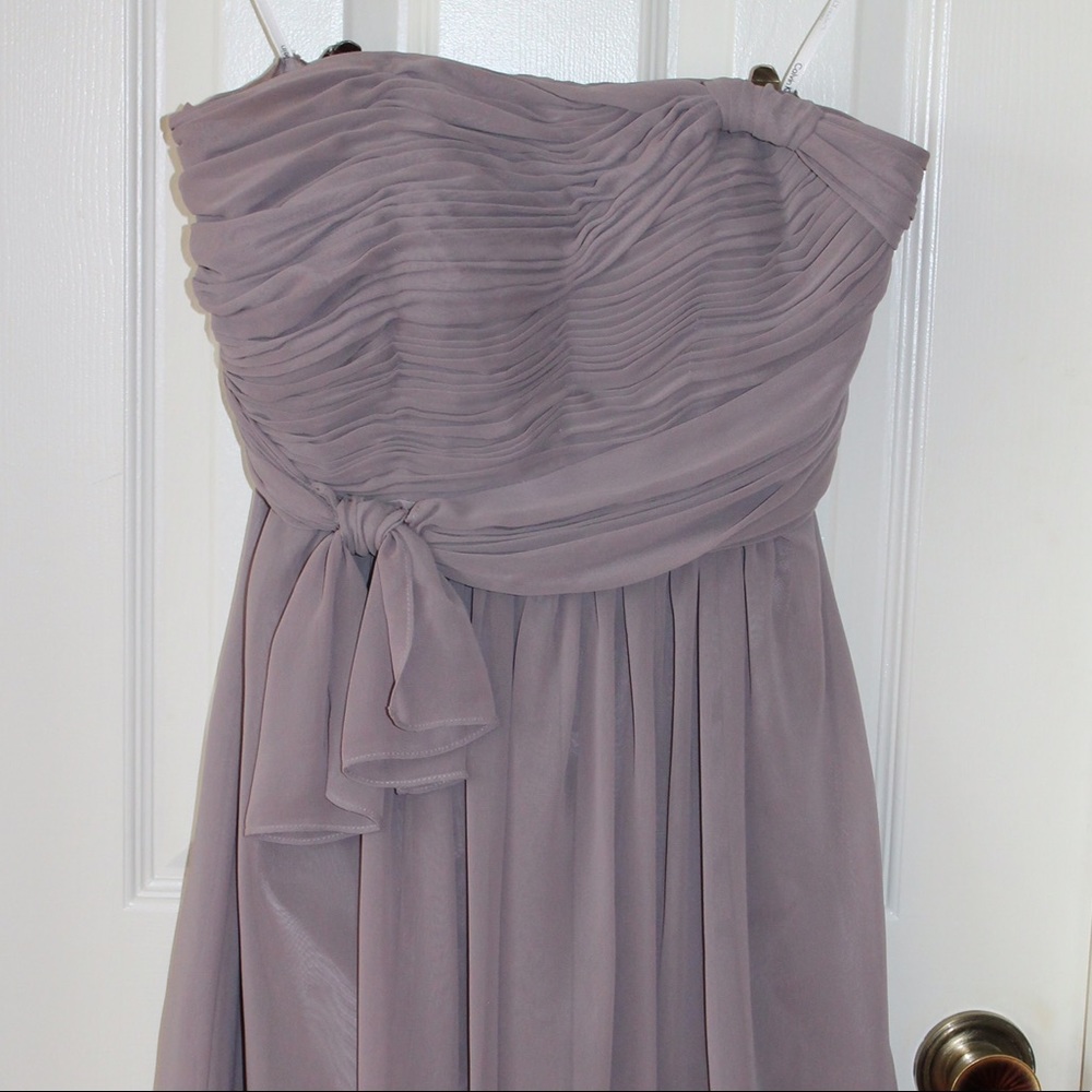 Calvin Klein strapless purple chiffon dress