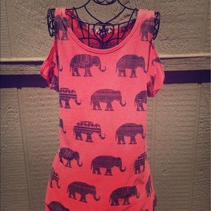 Pink Elephant Shoulderless Top