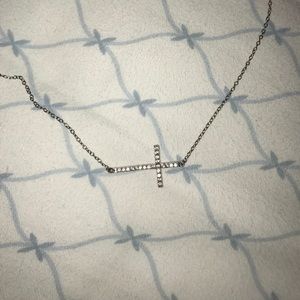 Side Delicate Cross Necklace!