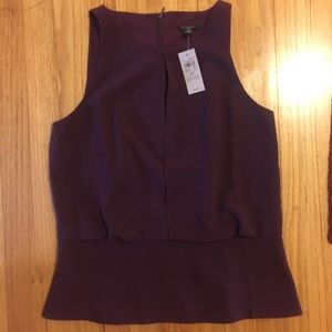 NWT Ann Taylor burgundy shell sleeveless work top