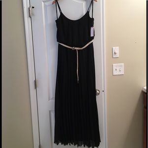 Bisou Bisou NEW Black Belted Maxi Dress