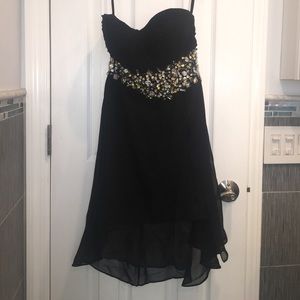 Black strapless dress