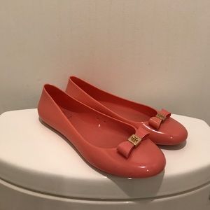 Light pink jelly ballet flats