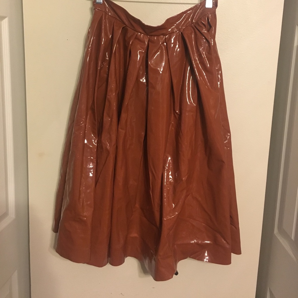 Plus size faux leather skater skirt