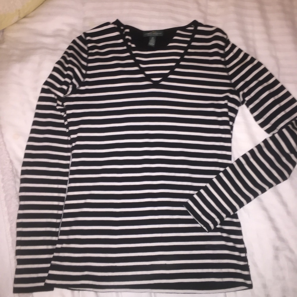 Ralph Lauren navy striped long sleeve tee