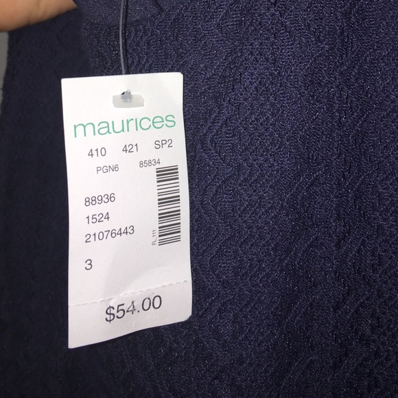 Navy blue dress with colorful bottom. - Picture 3 of 4