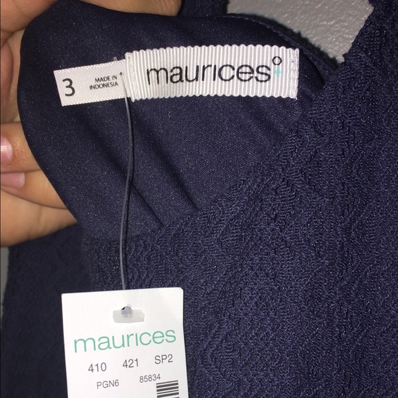 Navy blue dress with colorful bottom. - Picture 4 of 4