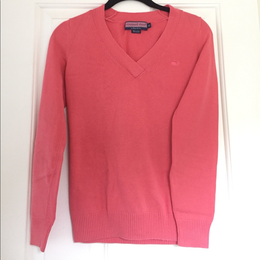Pink V-Neck Vineyard Vines Sweater