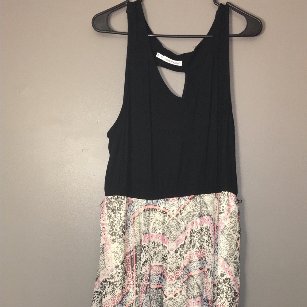 Black dress with colorful bottom