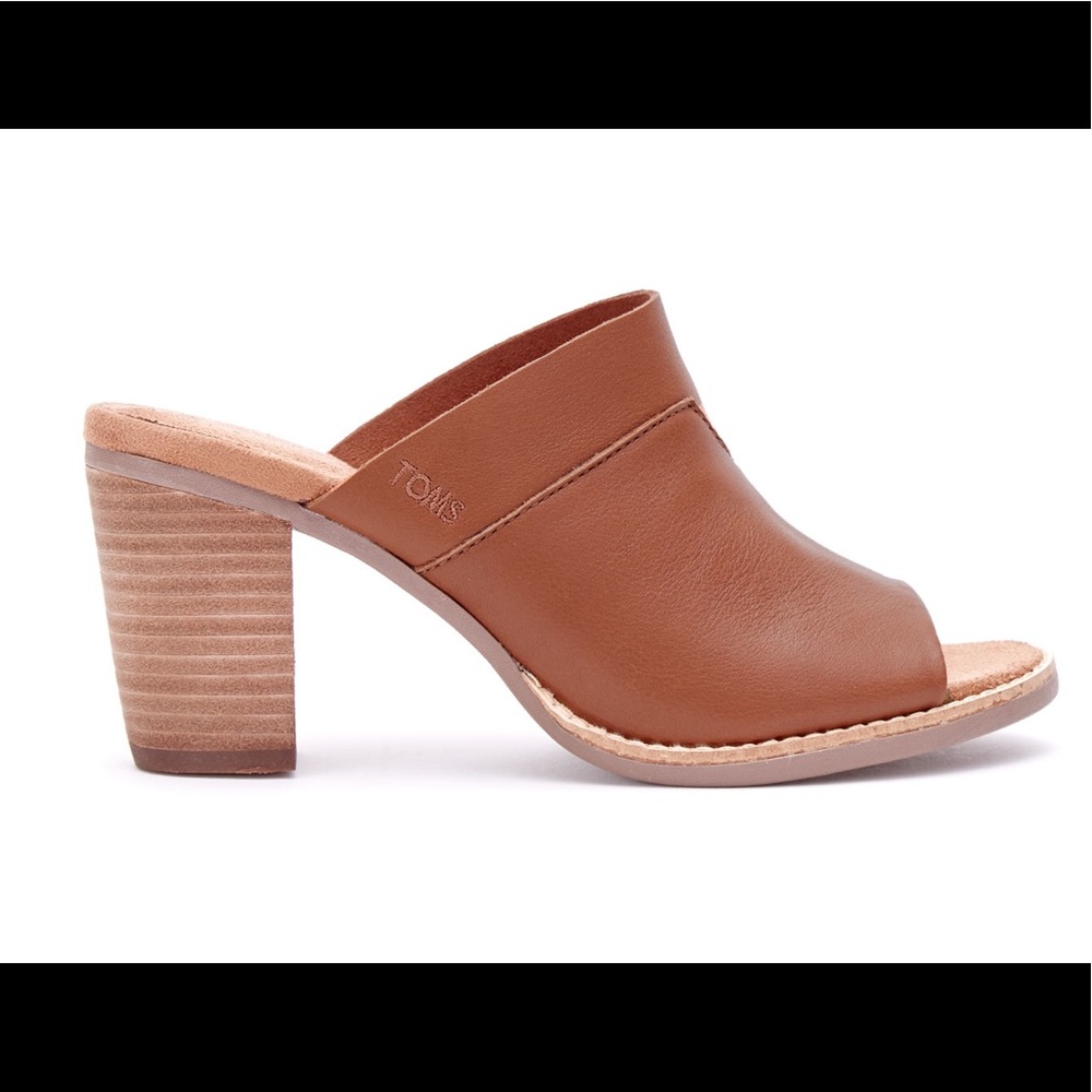 TOMS Cognac Leather Women's Majorca Mules