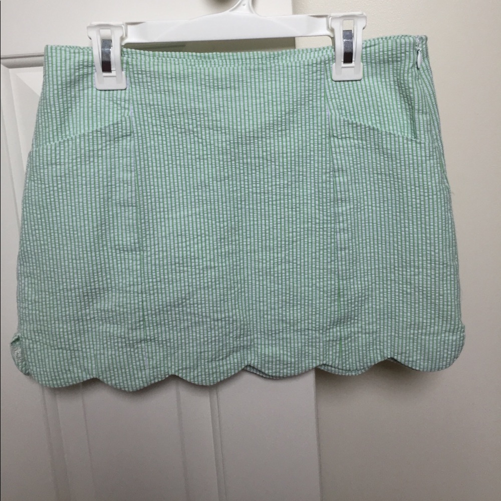 Lilly Pulitzer Green Seersucker Skirt